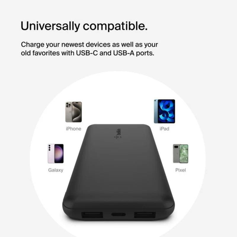 Belkin Power Bank Batería Externa Alámbrica 10,000mAh, BPB011btBK-RF
