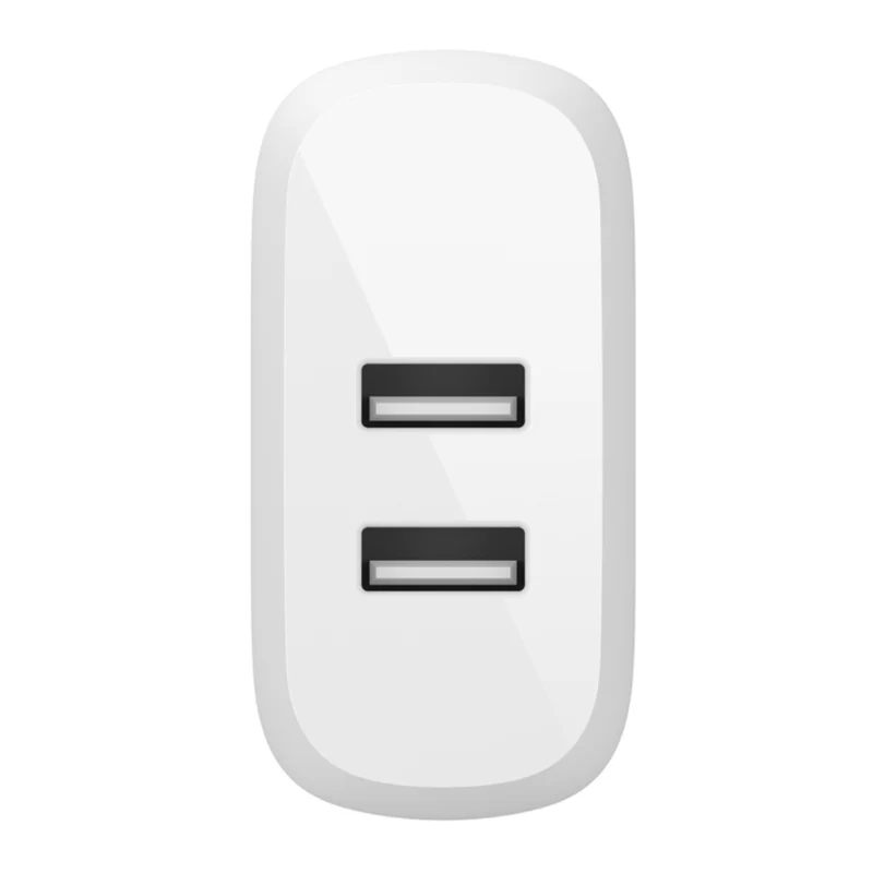 Belkin Adaptador de Pared Dual USB-A 24W BoostCharge, WCB002DQWH