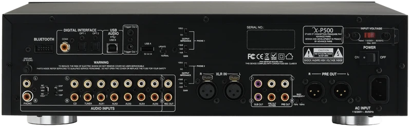 ADVANCE ACOUSTIC X-P500 Preamplificatore stereofonico dual mono Classe A e componenti discreti