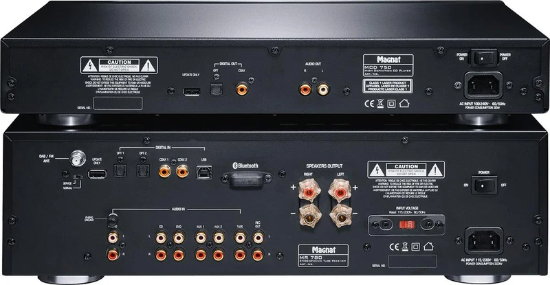 Magnat MR 780 Amplificatore integrato ibrido con Pre valvolare ECC81, 2x100W, Bluetooth® aptX™