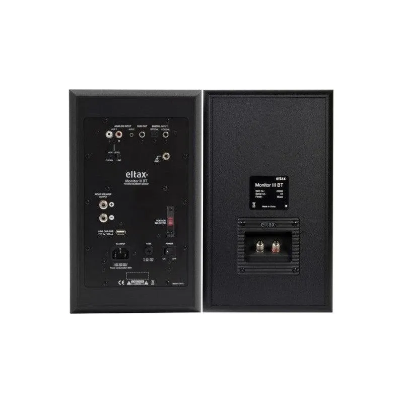 ELTAX MONITOR III BT BLACK Sistema Attivo Bluetooth da Scaffale HiFi