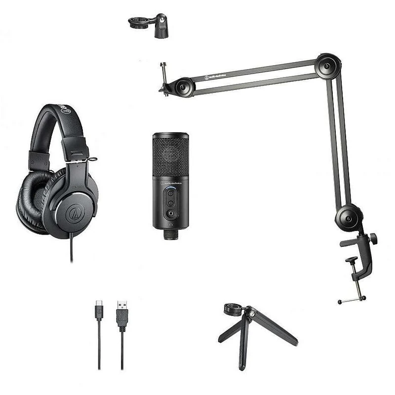 AUDIO-TECHNICA CREATOR PACK MICROFONO STUDIO ATR2500X-USB CUFFIA ATH-M20X BUNDLE