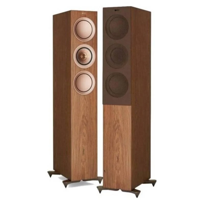 Kef R5 WALNUT coppia diffusori da pavimento TRE Vie Bass Reflex. Uni-Q Tweeter 25mm + Mid 125mm