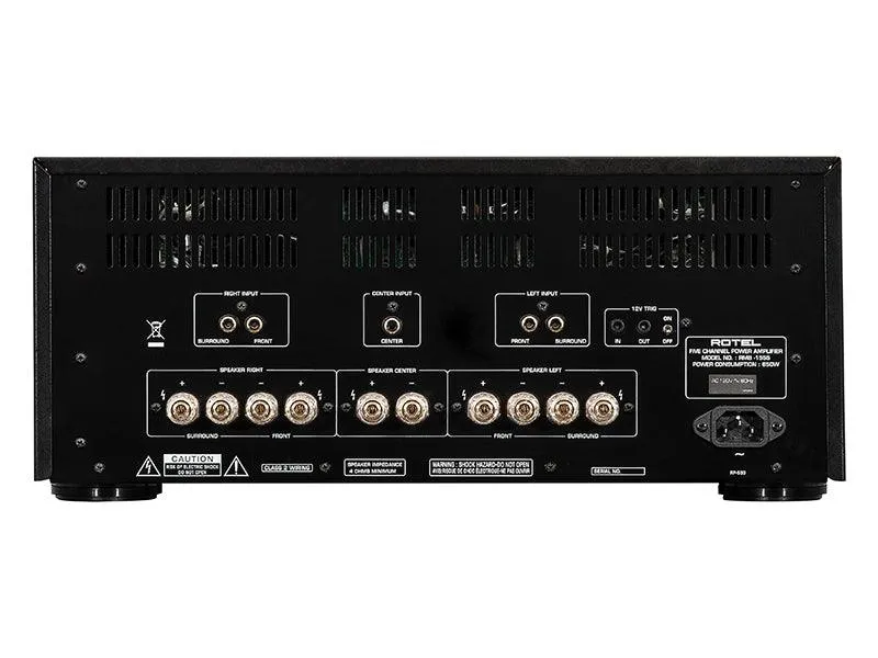 Rotel RMB-1555 SILVER Finale di potenza multicanale 120W x 5 su 8ohm Design circuitale Balanced