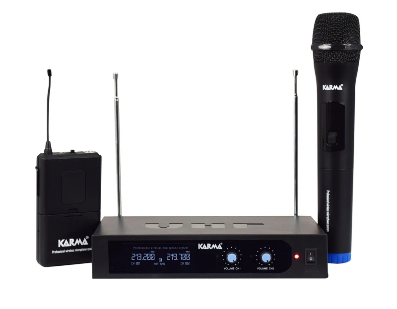 KARMA SET 6252PL-B Doppio radiomicrofono VHF palmare + archetto