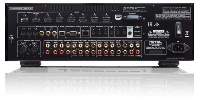 Rotel RSP-1576 MKII BLACK Preamplificatore e Processore AV 14 ingressi audio e video 4K/HDR Dirac, Dolby Atmos e DTS:X