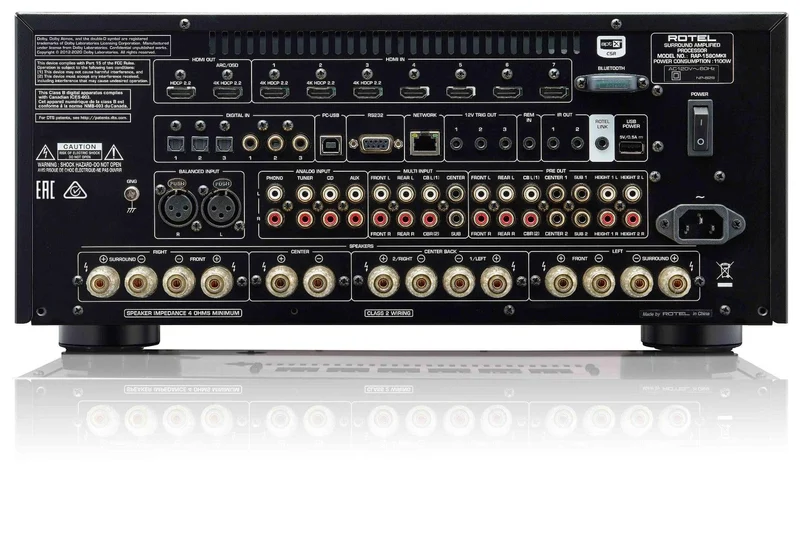 Rotel RAP-1580MKII BLACK amplificatore home cinema 7.2 4K Dolby Atmos e DTS:X in 7.1.4 DAC Wolfson a 24bit/192KHz