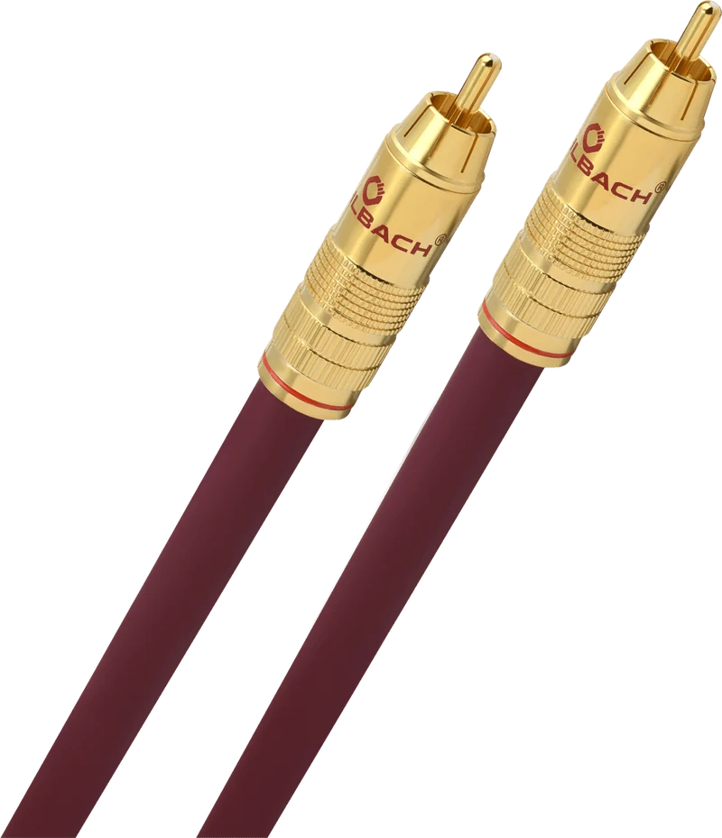 OEHLBACH 2055 cavo audio Cinch RCA 5mt per Subwoofer Bordeaux
