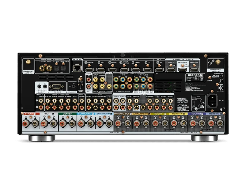 Marantz SR7015 SILVER-GOLD Amplificatore AV 8K a 9.2 canali con audio 3D, HEOS Built-in