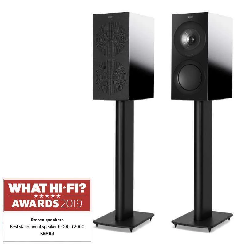 KEF R3 BLACK diffusori da scaffale High End 3 Vie Bass Reflex Uni-Q