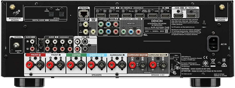 Denon AVR-X2700H DAB sintoamplificatore AV 8K a 7.2 canali con audio 3D, HEOS Built-in e Controllo Vocale