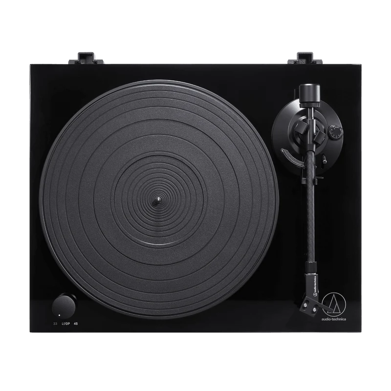Audio Technica AT-LPW50PB Giradischi hifi testina AT-VM95E, stadio PHONO, nero lucido