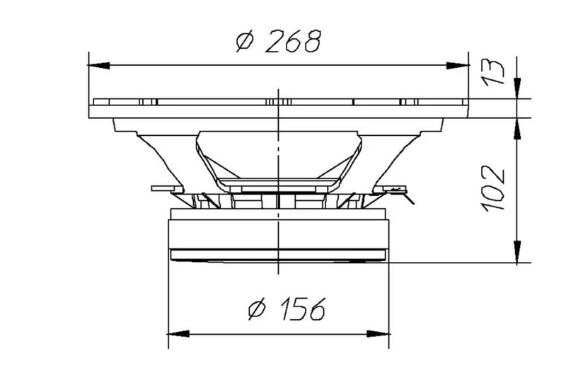 Ciare PW252 Woofer 10" 8 ohm da 400W diametro 250 mm, membrana cellulosa, sospensione con NOMEX