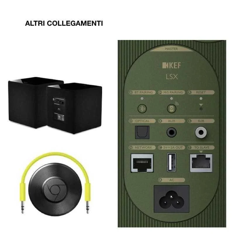 KEF LSX wireless RED sistema altoparlanti attivi hifi multiroom bluetooth e wifi