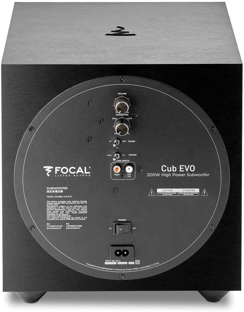 Focal CUB EVO Subwoofer attivo, bass reflex, amplificazione da 200W in classe D