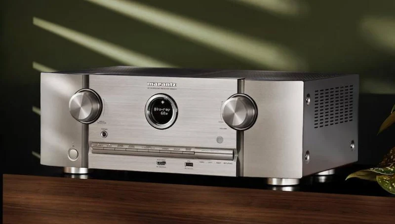 Marantz SR6014 Sintoamplificatore AV a 9.2 Canali 4K Ultra HD, silver,oro, tecnologia HEOS 110 W/canale