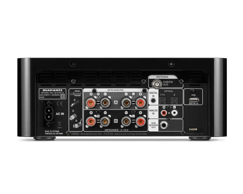 Marantz MELODY STREAM M-CR412 BLACK Sintoamplificatore CD con Bluetooth e DAB+, 2x 60W