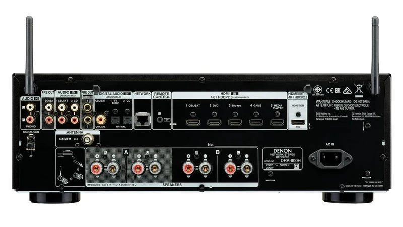 Denon DRA-800H Sintoamplificatore AV 2 canali con HDMI, HDR, Radio FM e DAB+