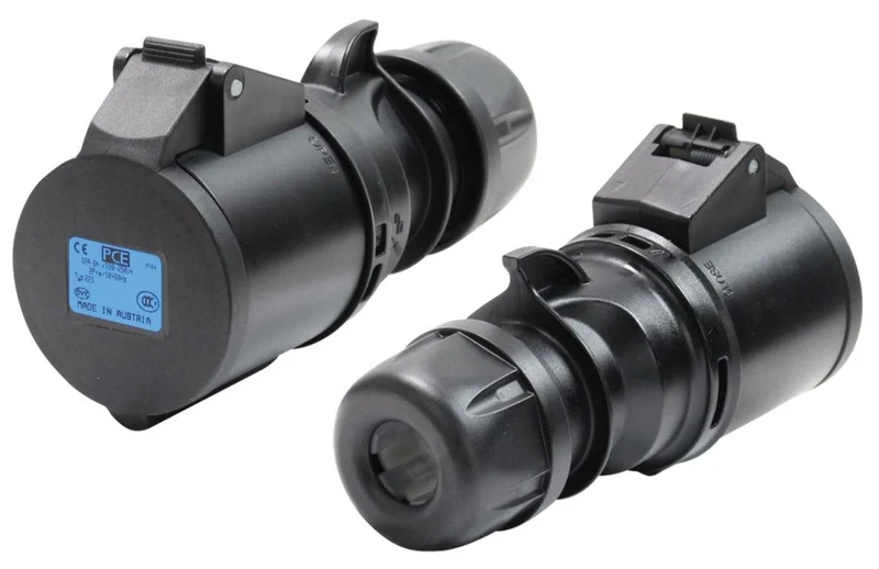 PROLUNGA CORRENTE 5 METRI CEE 32A 1PH+N+E IP44 3POLI 230V 7000W CAVO NEOPRENE/H07RN-F 3X6MM2 SPINA-PRESA MASCHIO-FEMMINA NERE