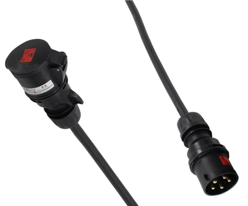 PROLUNGA ALIMENTAZIONE CEE 32A 3PH+N+E IP44 5POLI 415V 15 METRI SPINA PCE 025-6XS CAVO NEOPRENE/H07RN-F 5X6MM2 PRESA FEMMINA PCE 225-6XS