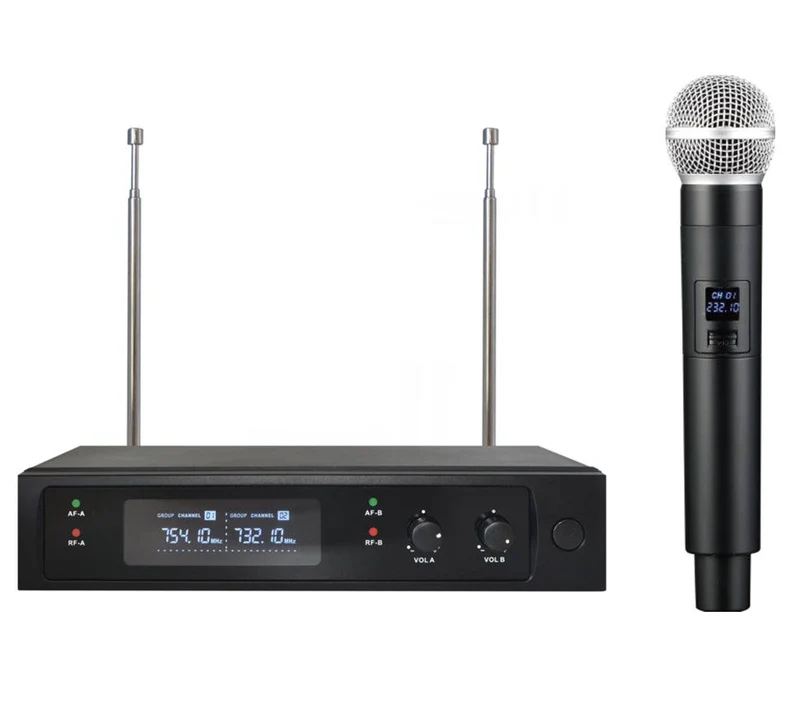 EXTREME WM1000D-V RADIOMICROFONO VHF PALMARE CAPSULA DINAMICA TRASMETTITORE + RICEVITORE TRUE DIVERSITY CON DISPLAY LCD