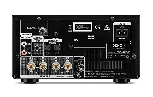DENON RCD-M41DAB NERO Sintoamplificatore Micro HiFi con CD, Bluetooth e Radio FM/DAB/DAB+