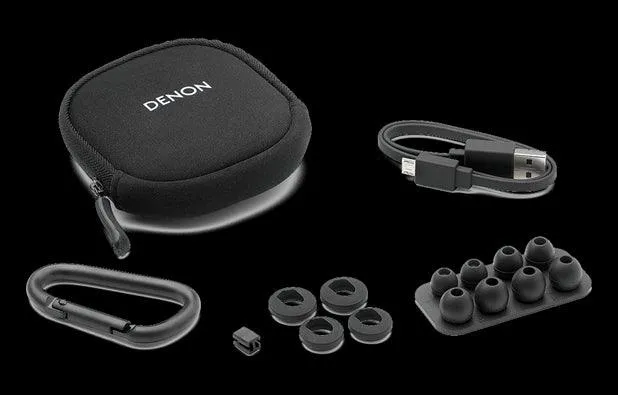 DENON AH-C160W Cuffie In-Ear Wireless con ottimizzatore acustico e amplificatore interno, NERO
