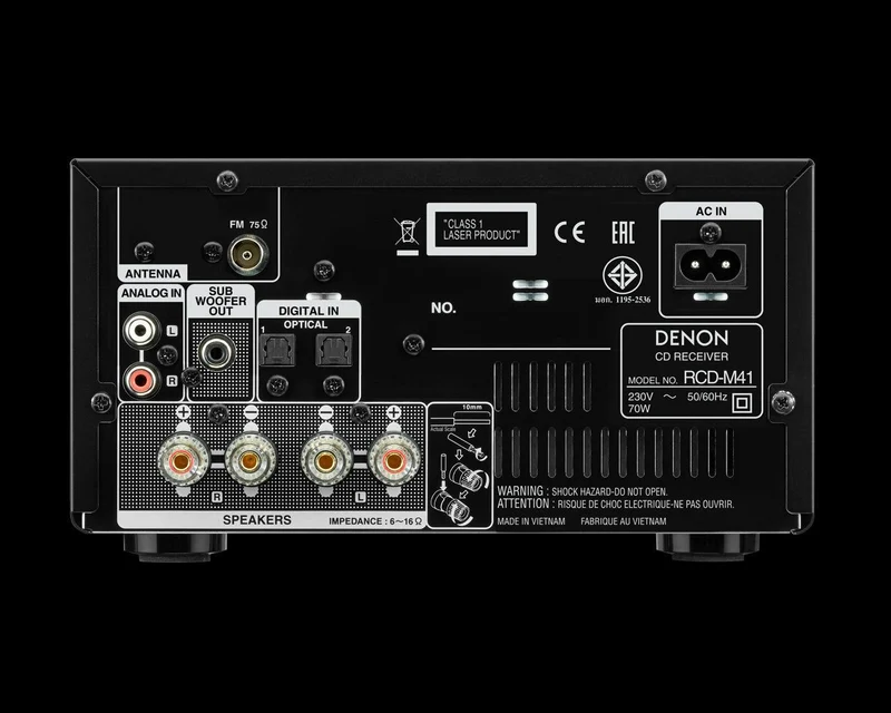DENON RCD-M41 Sintoamplificatore Micro HiFi con CD, Bluetooth e Radio,NERO