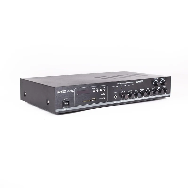 Master Audio MD1200 Amplificatore PA a 100V amplimixer 2 zone 100W con lettore MP3