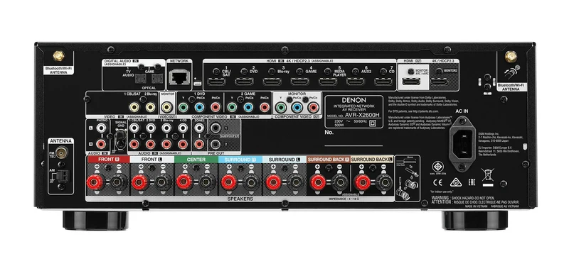DENON AVR-X2600H Sintoamplificatore AV 7.2 canali 4K Ultra HD con Audio 3D e HEOS Built-in®