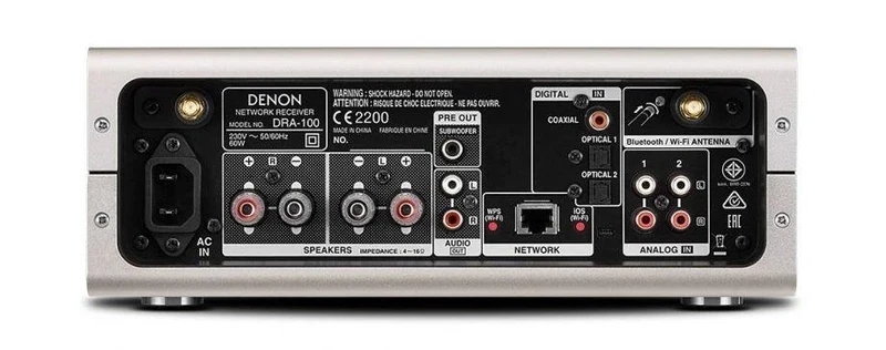DENON DRA-100 Sintoamplificatore network audio ultra compatto, 70 + 70W