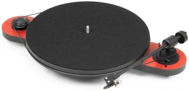 PRO-JECT Elemental Phono USB Giradischi manuale con preamplificatore phono interno e uscita USB, ROSSO-NERO