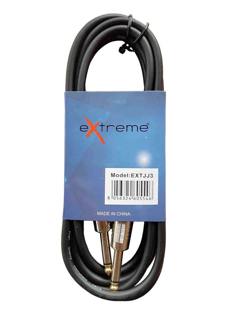 EXTREME CAVO JACK - JACK MONO 1/4" 6.3mm DA 3 MT COLORE NERO