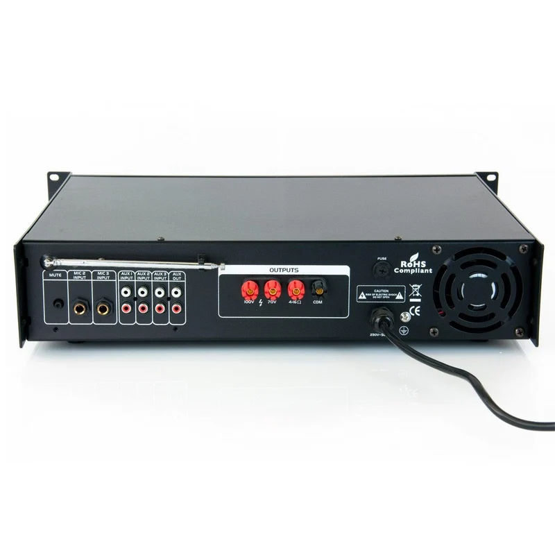 Amplificatore filodiffusione 100V 4/16 ohm Master Audio MV1200CRE + lettore MP3 e radio FM