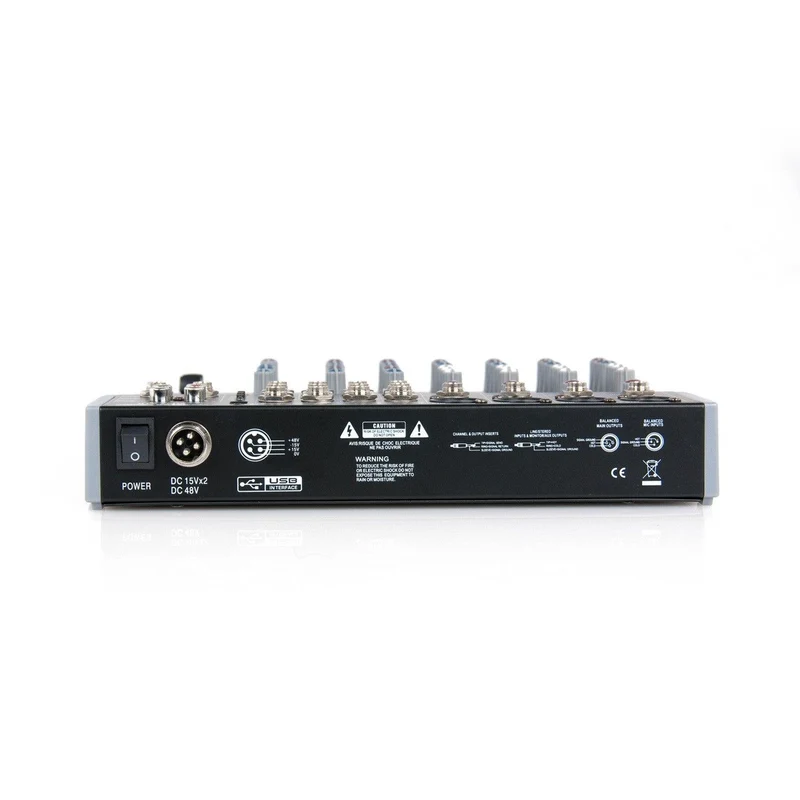 Master Audio MM1210 Mixer compatto con effetti 4 canali MONO + 4 canali STEREO e ingresso USB