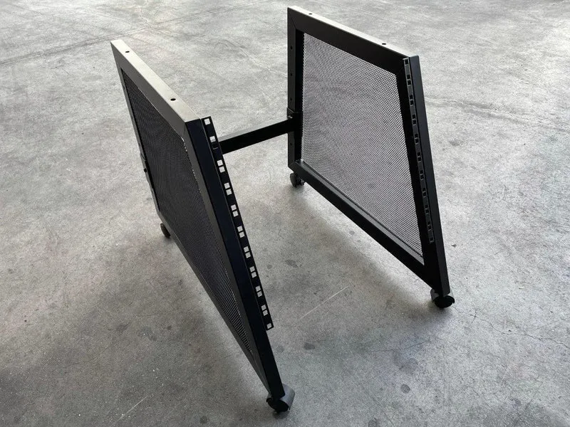 EXTREME ST10BS CARRELLO ARMADIO PORTARACK 24U DOPPIA INCLINAZIONE UNITA' RACK CON 4 RUOTE MODULARE 3 PEZZI