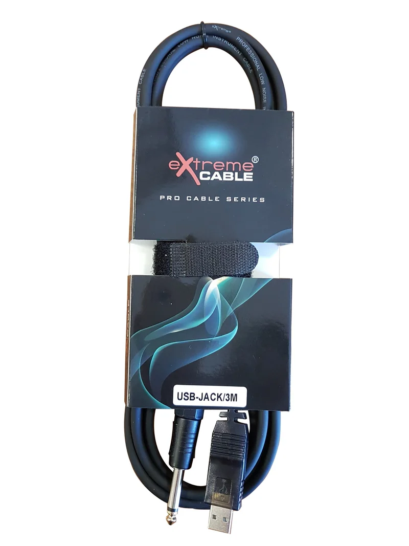 EXTREME USBJACK3M CAVO USB JACK 6,3 MM 1/4" CHITARRA / STRUMENTO PER REGISTRAZIONI PC BROADCASTING CONVERTITORE ANALOGICO DIGITALE 3 METRI