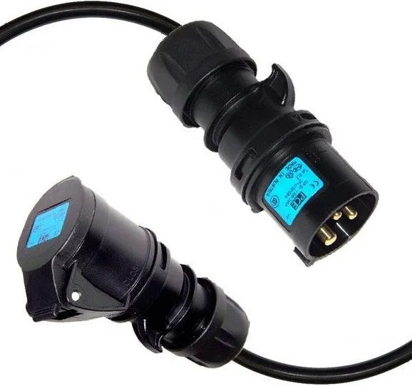 PROLUNGA CORRENTE 25 METRI CEE 16A+T IP44 3POLI CAVO NEOPRENE/H07RN-F 3x2.5 SPINA-PRESA MASCHIO-FEMMINA NERE