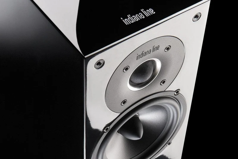 Indiana Line TESI 542 LN (Coppia) Diffusori da pavimento molto compatti, 3 vie, 30-120 Watt, 4-8 ohm (High Gloss Nero)
