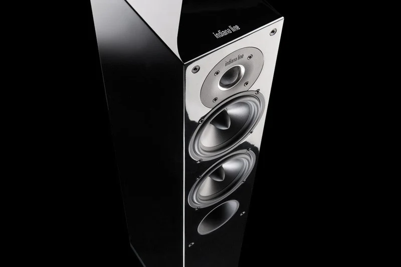 Indiana Line TESI 542 LN (Coppia) Diffusori da pavimento molto compatti, 3 vie, 30-120 Watt, 4-8 ohm (High Gloss Nero)