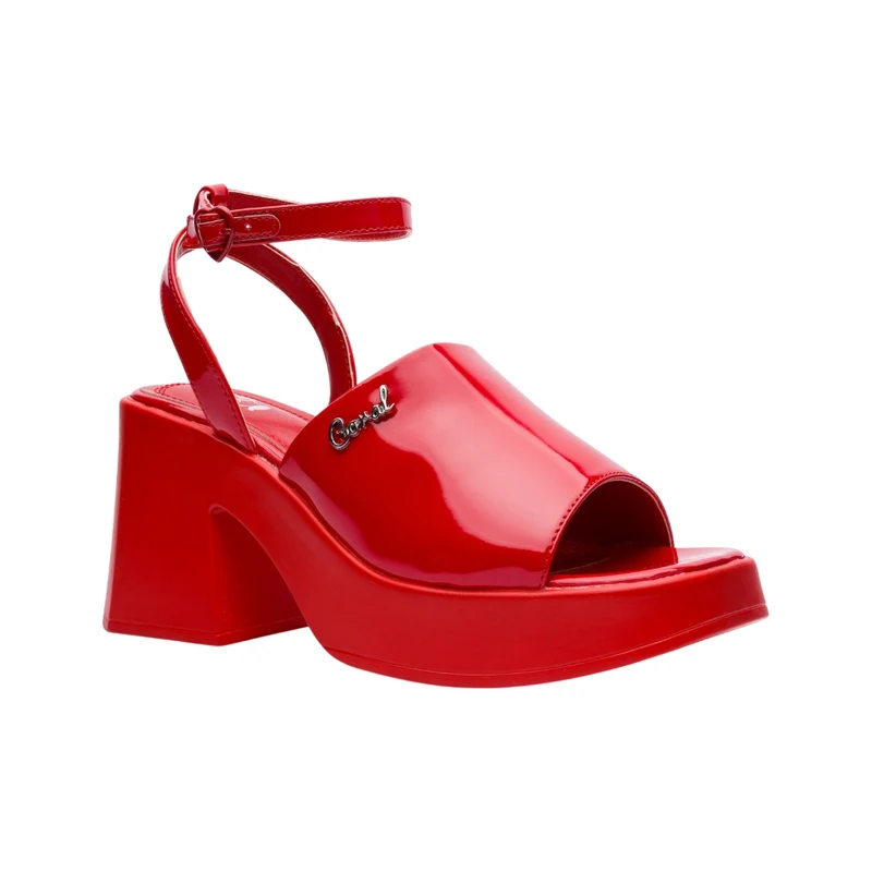 Coral Sandalia Poker 2 Pat Rojo, para Mujer