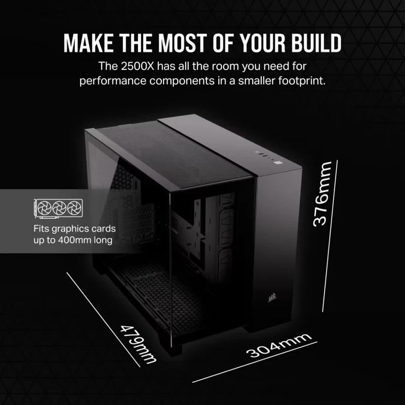 Corsair Case para PC Dos Cámaras Semitorre, 2500X