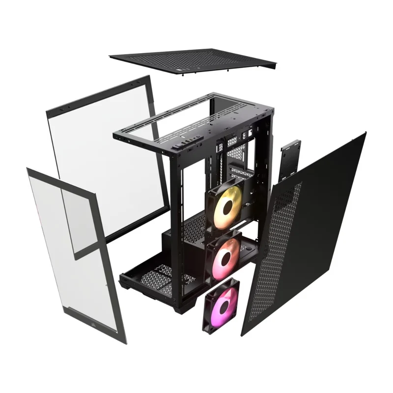 Corsair Case para PC Semitorre con 3 Ventiladores, 3500X ARGB