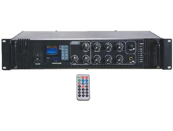Amplificatore filodiffusione 6 zone a 100V 4/16 ohm Master Audio MV1200CR + lettore MP3 e radio FM