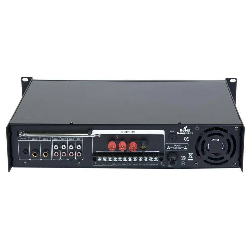 Amplificatore filodiffusione 6 zone a 100V 4/16 ohm Master Audio MV1200CR + lettore MP3 e radio FM