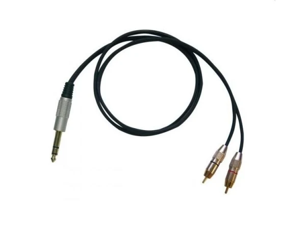 EXTREME 1JS2R1PRO 1 JACK S MASCHIO 1/4" 6,3MM- 2 RCA MASCHIO CAVO AUDIO DI SEGNALE SCHERMATO MT 1