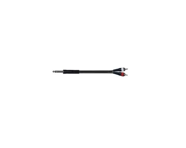 EXTREME 1JS2R3 CAVO AUDIO DI SEGNALE SCHERMATO 1 JACK STEREO 1/4" 6.3mm - 2 CONNETTORI RCA MASCHIO LUNGHEZZA 3 METRI