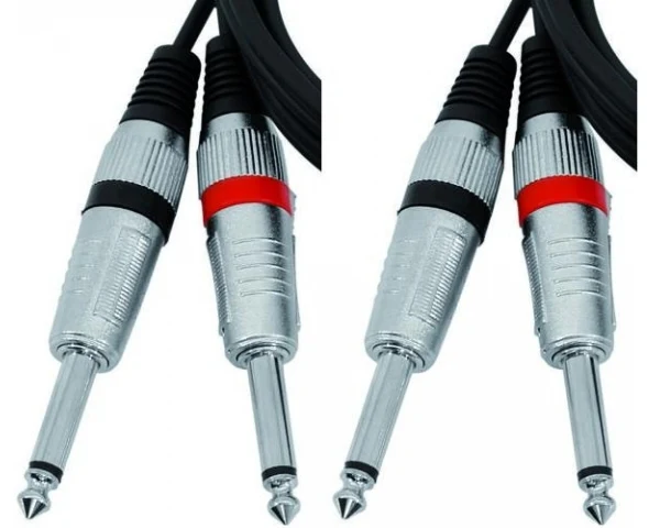 EXTREME 2J2J5PRO 2 JACK MONO - 2 JACK MONO 1/4" 6.3mm CAVO AUDIO DI SEGNALE SCHERMATO 5 MT.
