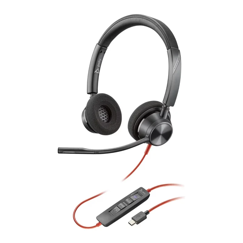 Poly Audífonos Alámbricos de Diadema Blackwire 3320 Stereo, 8X220AA