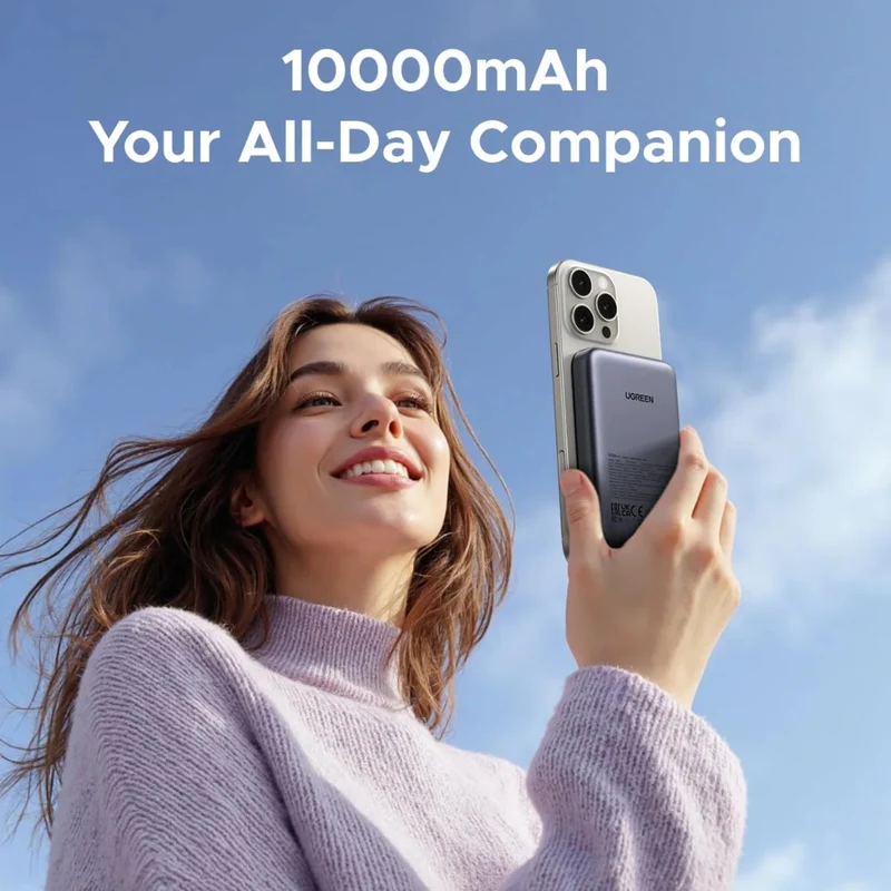 Ugreen Power Bank Batería Externa Inalámbrico Carga Rápida USB C 10,000 mAh 20W, 25919